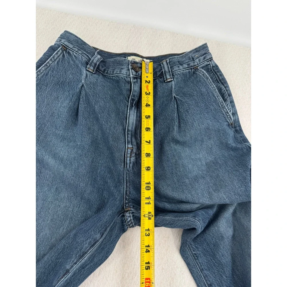 Madewell The Harlow Wide-Leg Jean Womens 27 (27x28) Blue Pleated High Rise Denim